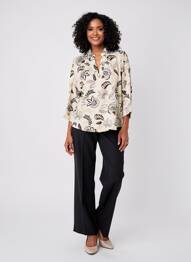 Bluză imprimeu floral mâneci 3/4 bej TAIFUN femme
