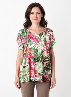 Tricou croială cambrată mâneci scurte verde GERRY WEBER femeie
