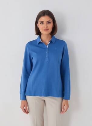Polo mâneci lungi mâneci lungi albastru CAPTAIN CORSAIRE femme