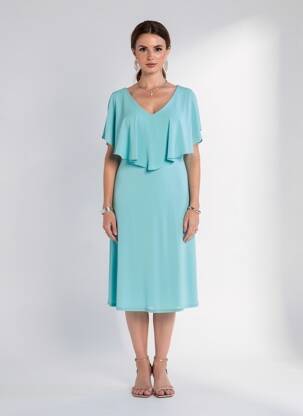 Rochie midi croială fluidă mâneci scurte albastru JOSEPH RIBKOFF femeie