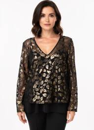 Top croială fluidă mâneci lungi negru JOSEPH RIBKOFF femme