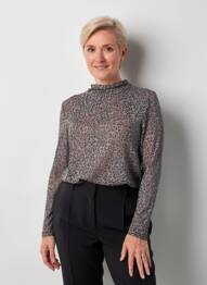 Top țesătură jersey mâneci lungi gri GERRY WEBER femme