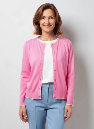 Vestă cu mâneci lungi guler rotund roz GERRY WEBER femeie