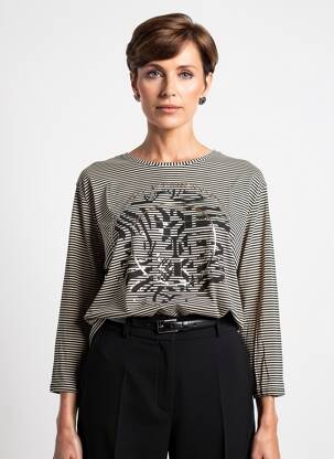 Tricou mâneci 3/4 mâneci 3/4 negru FRANK WALDER femeie
