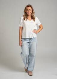 Tricou guler în v mâneci scurte bej GERRY WEBER femme