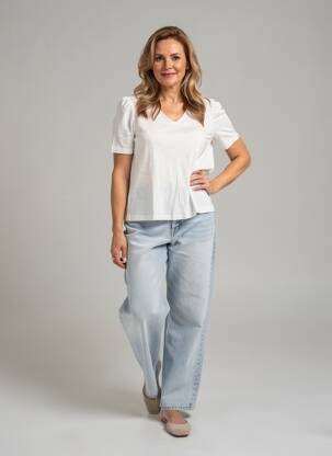 Tricou guler în v mâneci scurte bej GERRY WEBER femme