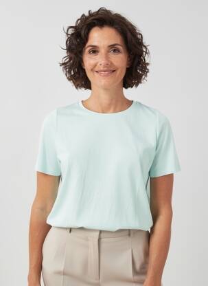 Tricou elasticitate mâneci scurte verde FRANK WALDER femme