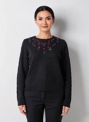 Pulover elasticitate mâneci lungi negru MALIPARMI femeie