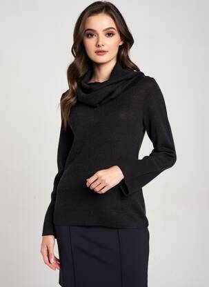 Pulover croială cambrată mâneci lungi negru ESSENTIEL ANTWERP femeie
