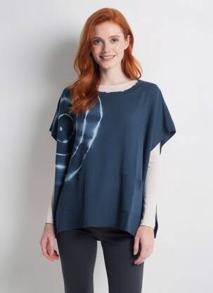 Poncho croială largă albastru FIVE femeie