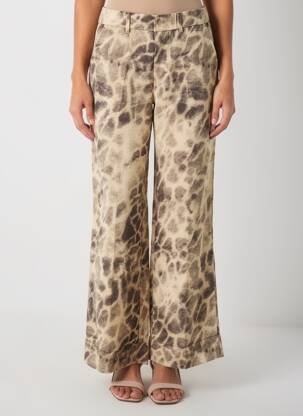 Pantalon larg țesătură crep mărime normală bej MASON'S femeie