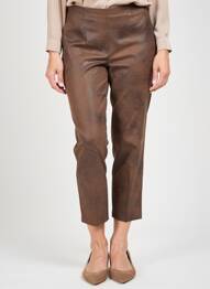 Pantalon 7/8 elasticitate mărime normală maro FRANK WALDER femme