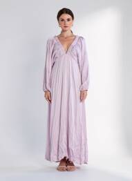 Rochie lungă mâneci lungi mâneci lungi violet LAUREN VIDAL femeie