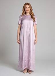 Rochie lungă mâneci scurte mâneci scurte violet LAUREN VIDAL femeie