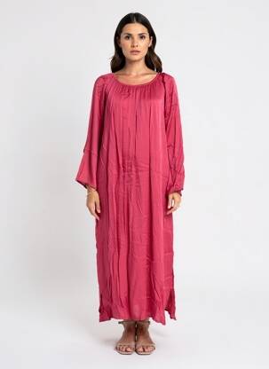 Rochie lungă mâneci lungi mâneci lungi roșu LAUREN VIDAL femeie
