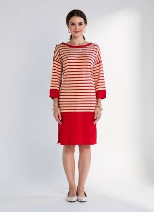 Rochie pulover croială dreaptă mâneci 3/4 roșu JEI'S BY LETIZIA DENARO femeie