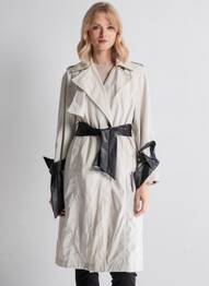 Trench țesătură poplin fără glugă bej URBANCODE femeie