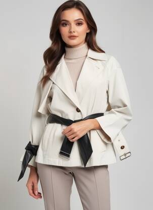 Trench țesătură poplin fără glugă bej URBANCODE femeie