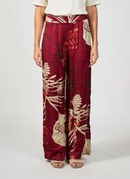 Pantalon larg croială fluidă mărime normală roșu LAUREN VIDAL femeie