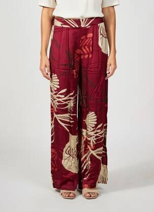 Pantalon larg croială fluidă mărime normală roșu LAUREN VIDAL femeie