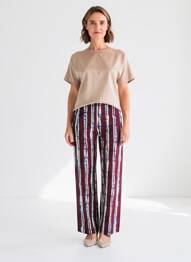 Pantalon 7/8 țesătură poplin mărime normală violet LAUREN VIDAL femeie