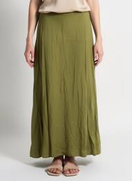 Fustă lungă croială fluidă verde LAUREN VIDAL femeie