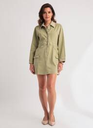 Rochie scurtă mâneci lungi mâneci lungi verde PLACE DU JOUR femme