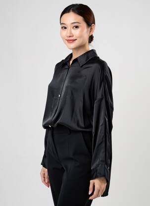 Cămașă croială dreaptă mâneci lungi negru SENES femeie