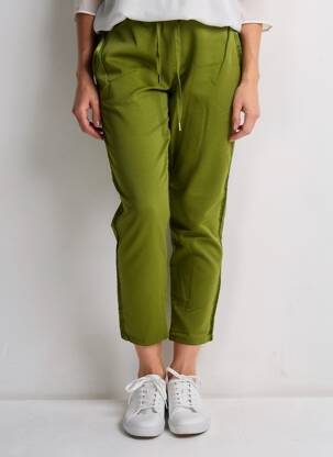 Pantalon 7/8 talie elastică verde PASSION femeie