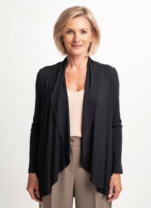 Vestă cu mâneci lungi elasticitate negru AN II VITO femeie