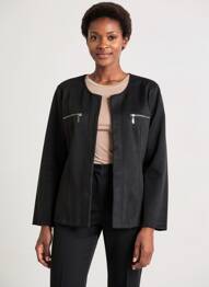 Jachete casual guler rotund negru OLIVER JUNG femeie