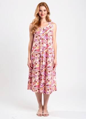 Rochie midi imprimeu floral fără mâneci roz AGATHE & LOUISE femeie