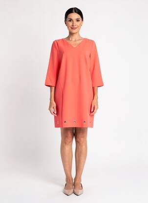 Rochie scurtă mâneci 3/4 mâneci 3/4 portocalie COMMA, femeie