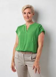 Bluză ușoară și transparentă mâneci scurte verde GERRY WEBER femme