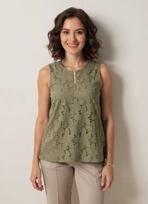 Top țesătură jersey fără mâneci verde BETTY BARCLAY femeie