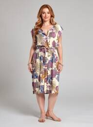 Rochie midi croială fluidă mâneci scurte bej LE PETIT BAIGNEUR femme