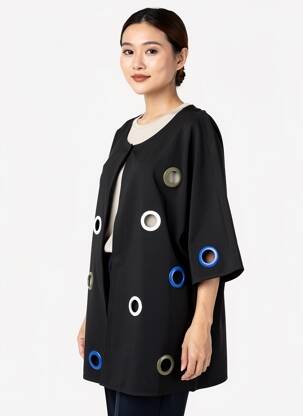 Jachete casual guler rotund negru JOSEPH RIBKOFF femeie