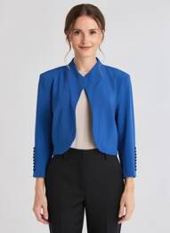 Bolero guler rotund albastru JOSEPH RIBKOFF femme