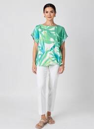 Top imprimeu fantezie mâneci scurte verde BETTY BARCLAY femme