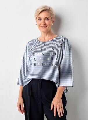 Tricou mâneci 3/4 mâneci 3/4 albastru GERRY WEBER femeie