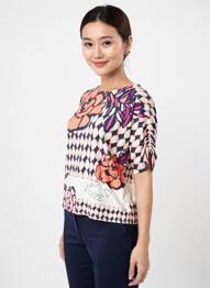 Tricou croială dreaptă mâneci scurte violet BETTY BARCLAY femme