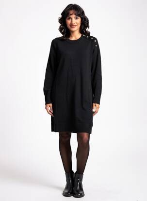 Rochie pulover croială dreaptă mâneci lungi negru GERARD DAREL femeie