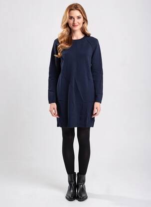 Rochie pulover croială dreaptă mâneci lungi albastru GERARD DAREL femeie
