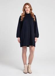 Rochie pulover guler col înalt mâneci lungi negru GERARD DAREL femme