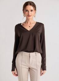 Top elasticitate mâneci lungi maro JORGIE PARIS femme