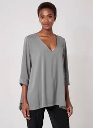 Top elasticitate mâneci 3/4 gri JORGIE PARIS femme