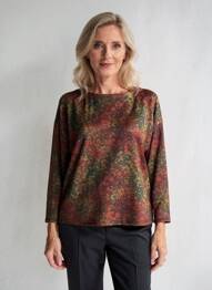 Pulover decolteu bărcuță mâneci lungi verde HALOGENE femme