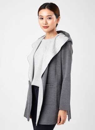 Jachete casual croială dreaptă gri MAJESTIC FILATURES femeie