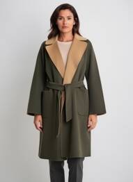 Palton lung croială cambrată fără glugă maro MAX MARA femme