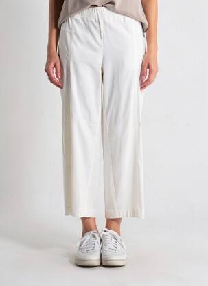 Pantalon 7/8 țesătură poplin mărime normală bej SAMOON femeie